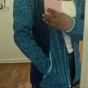 Blue rain coat jacket